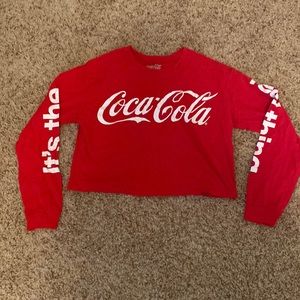 Cropped long sleeve coca cola shirt